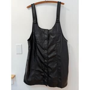 Women's American Eagle Outfitters Dress Vegan Leather Pinafore Size XL